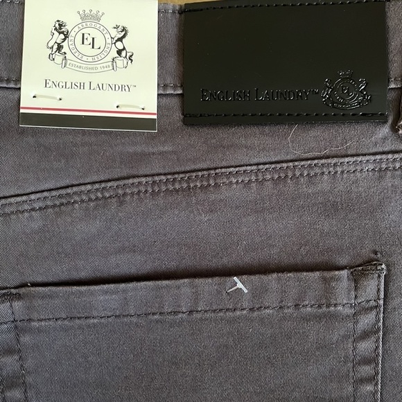 English Laundry Men's Slimmer Straight Leg 5-Pocket Pants, Gray - Picture 5 of 6